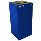 WITT GeoCube Square Recycling Receptacle w/ Slot Opening - 32 gallon, Blue